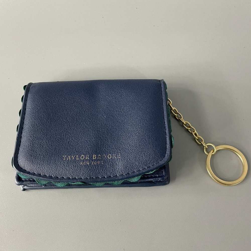 Taylor Brooke New York Blue Small Coin Purse with Keychain